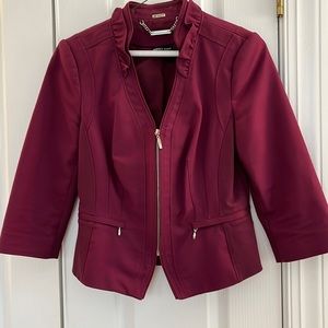 Perfect form WHBM 3/4 sleeve blazer in wine, sz4.